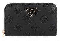 Guess ' Jena SLG' Medium Zip Around Damenbörse mit RV schwarz logo
