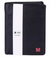 New Bags Kombibörse RFID protect Hochformat mit RV echt Rindleder schwarz