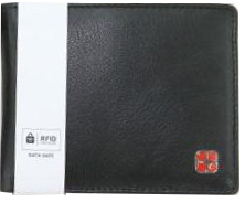 New Bags Scheinbörse RFID protect Querformat echt Rindleder schwarz