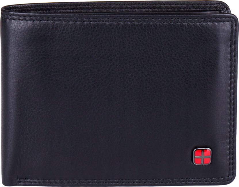 New Bags Scheinbörse RFID protect Querformat mit RV echt Leder schwarz