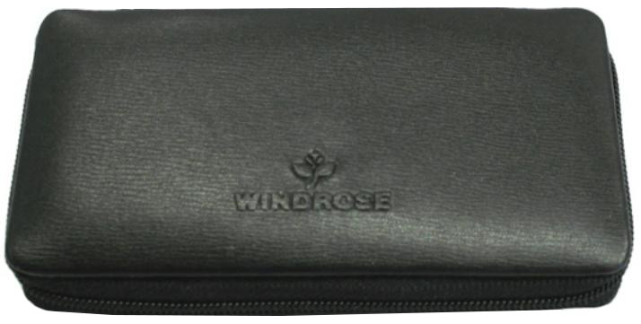 Windrose 'Ambiance' Manicureetui mit RV und 2 Scheren echt Leder schwarz