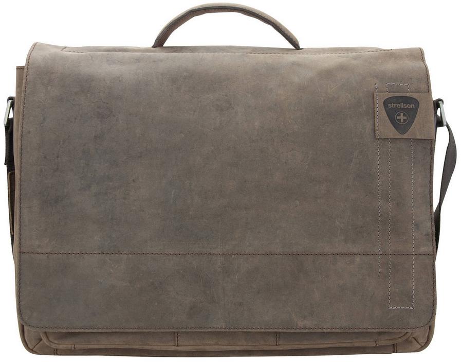 Strellson 'Richmond' Briefbag echt Leder dark brown