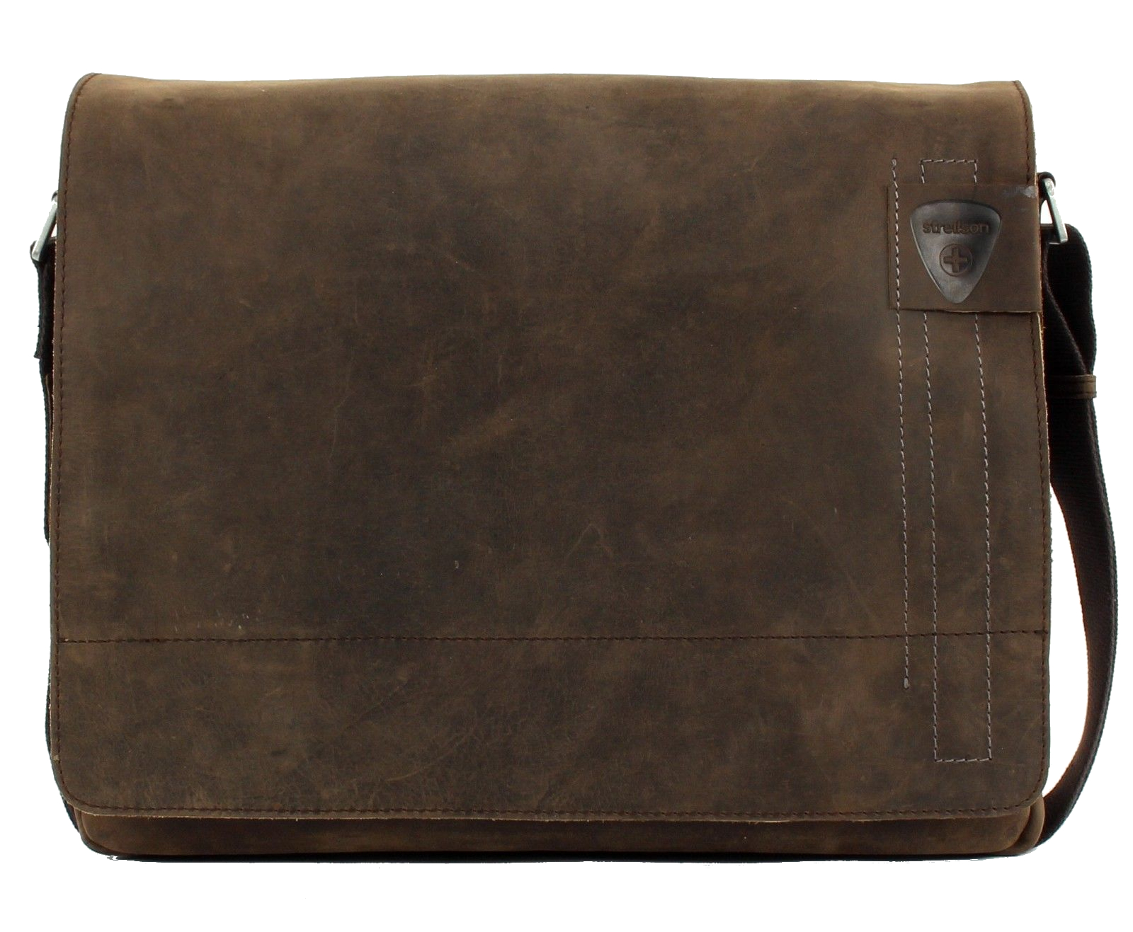 Strellson 'Richmond' Messenger groß echt Leder dark brown