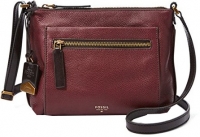 Fossil 'Vickery' Schultertasche echt Leder maroon