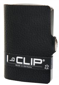 I-CLIP 'Pilot' echt Rindsleder metallic grey schwarz