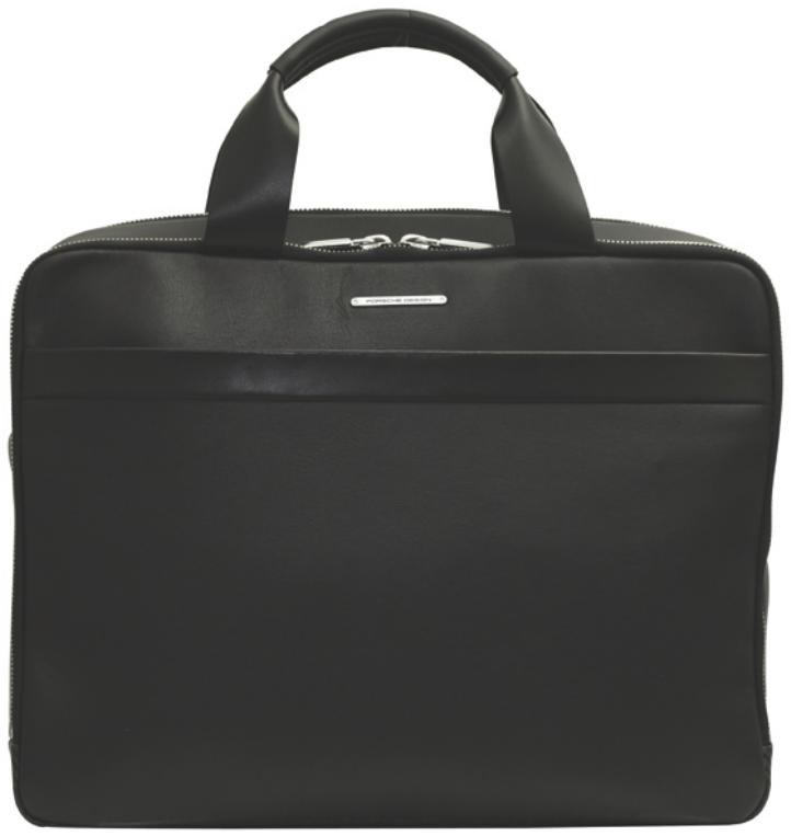 Porsche Design Brief Bag Querformat echt Leder schwarz