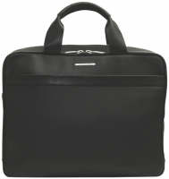 Porsche Design Brief Bag Querformat echt Leder schwarz