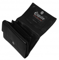 Esquire 'Silk' Damenbörse mit Überschlag echt Leder schwarz