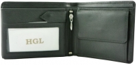 HGL Scheinbörse Doppelklappe RFID echt Leder schwarz