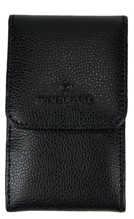 Windrose 'Beluga' Manicure-Set Bügel 1 Schere 1 Zange 1 Feile 1Pinzette echt Leder schwarz