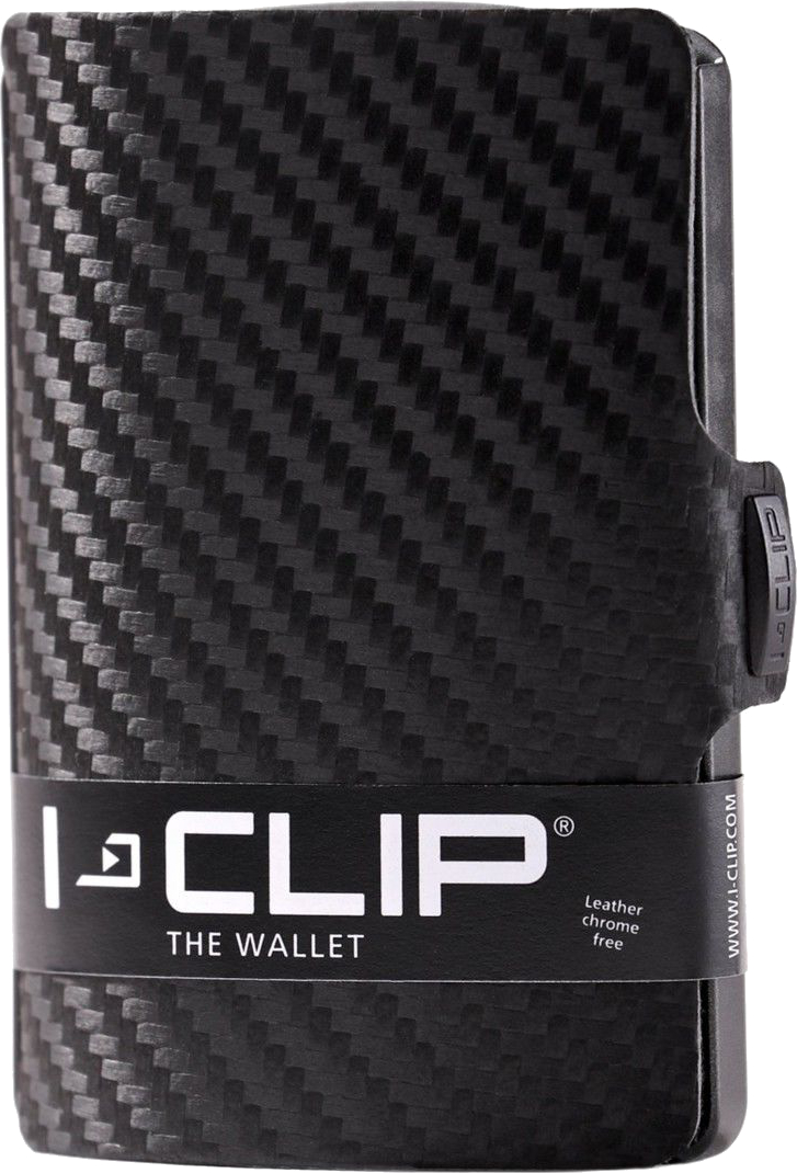 I-CLIP 'Carbon-Optik' echt Rindleder gunmetal black schwarz