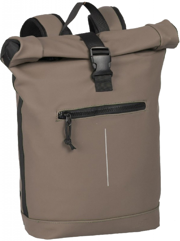 New-Rebels 'Mart' Roll-up Rucksack mit Laptopfach taupe