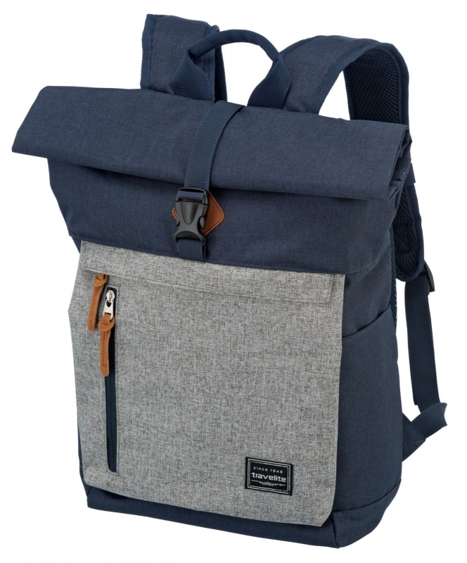 Travelite 'Basics' Roll-up Backpack Rucksack 35l 0,8kg marine/grau