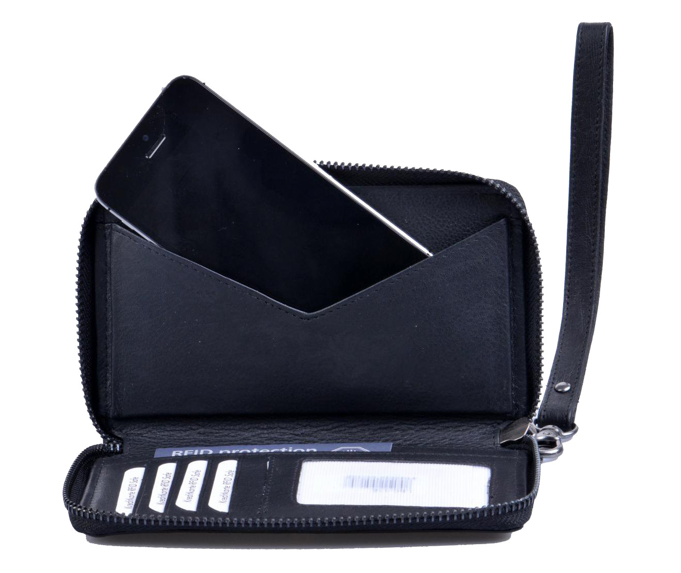 Dernier Handytasche RFID RV echt Leder schwarz