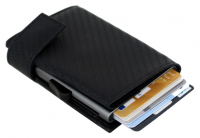 Secwal1 Kartenetui 'Carbon' RV Münzfach RFID Leder schwarz