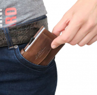 Secwal2 Kartenetui Geldbeutel RFID Leder braun