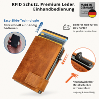 Secwal2 Kartenetui Geldbeutel RFID Leder cognac