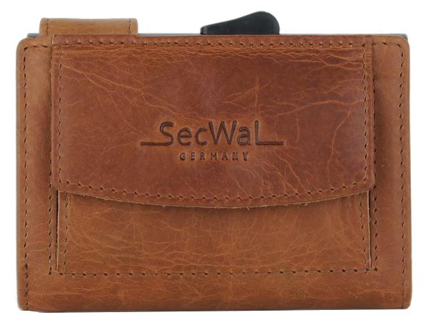 Secwal2 Kartenetui Geldbeutel RFID Leder cognac