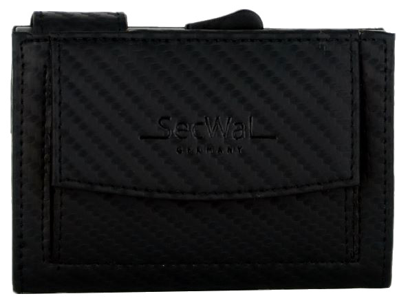 Secwal2 'Carbon' Kartenetui Geldbeutel RFID Leder schwarz 
