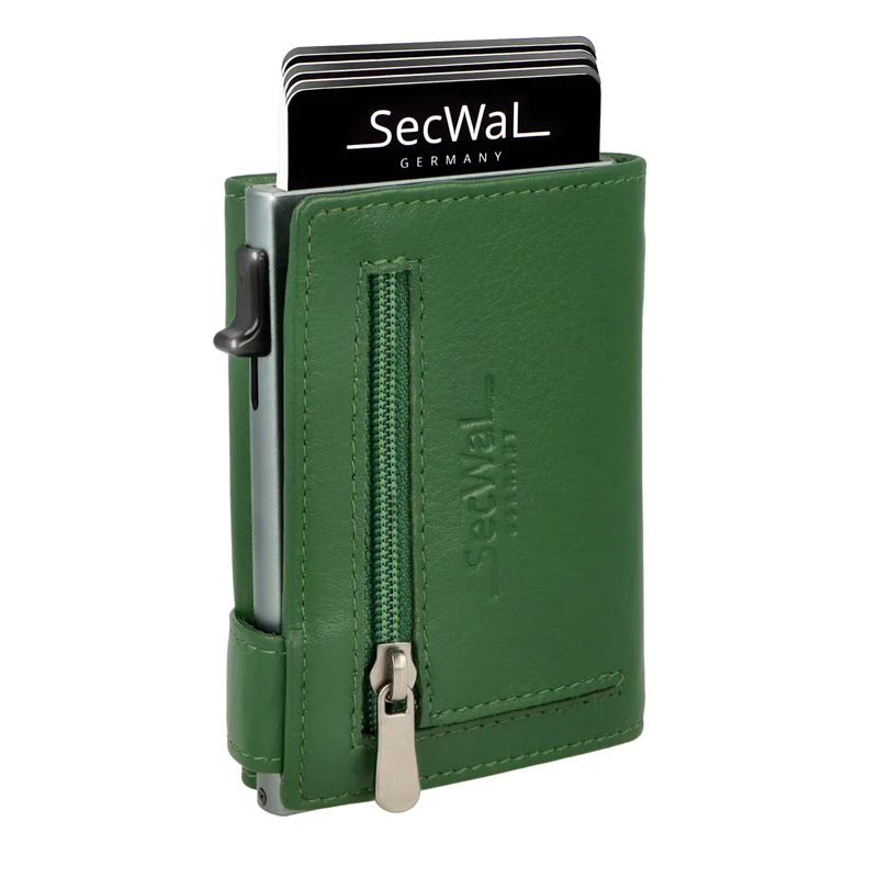 Secwal1 Kartenetui 'Vintage' RV echt Leder grün