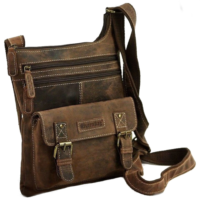 Hunter Collection Bayern Bag Schultertasche echt Rindleder braun