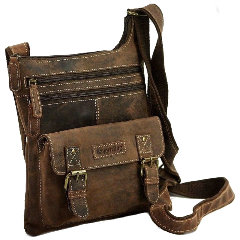 Hunter Collection Bayern Bag Schultertasche echt Rindleder braun