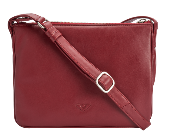 Voi 'Hattie' Schultertasche echt Leder granat/rot