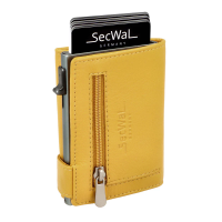Secwal1 Kartenetui RV Münzfach RFID Leder gelb