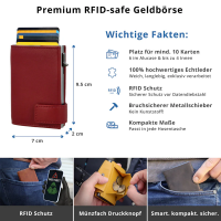 Secwal2 Kartenetui Geldbeutel RFID Leder rot