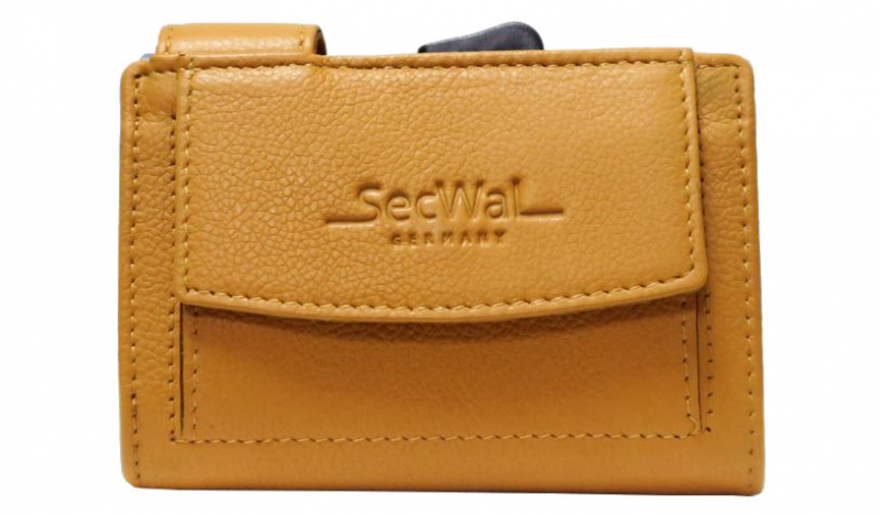 Secwal2 Kartenetui Geldbeutel RFID Leder gelb