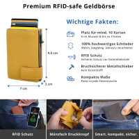 Secwal2 Kartenetui Geldbeutel RFID Leder gelb