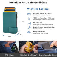 Secwal2 Kartenetui Geldbeutel RFID Leder türkis
