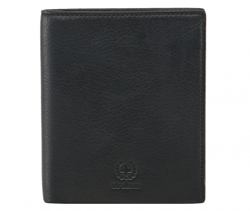 Strellson 'Blackwall' BillFold V8 Kombibörse Hochformat echt Rindleder black