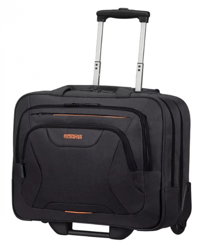 American Tourister 'At Work' Business Rolling Tote Pilotentrolley 17,3 Zoll 22l 2,5kg schwarz/orange