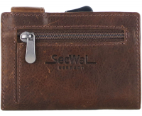 Secwal1 Kartenetui RV Münzfach RFID Leder braun