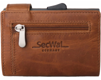 Secwal1 Kartenetui RV Münzfach RFID Leder cognac
