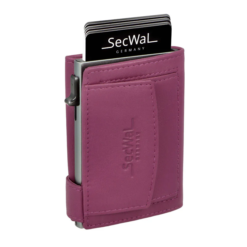 Secwal2 Kartenetui Geldbeutel RFID Leder pink