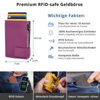 Secwal2 Kartenetui Geldbeutel RFID Leder pink