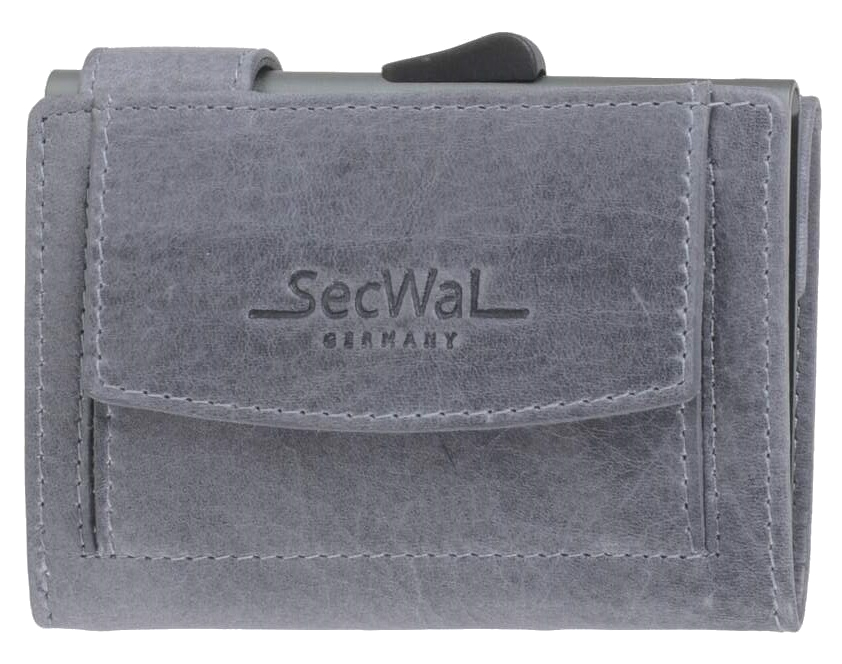 Secwal2 'Vintage' Kartenetui Geldbeutel RFID Leder grau