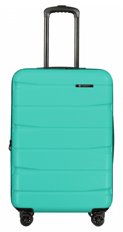 Franky 4-Rad Hartschalen-Trolley M 66cm erweiterbar 3,5kg aqua