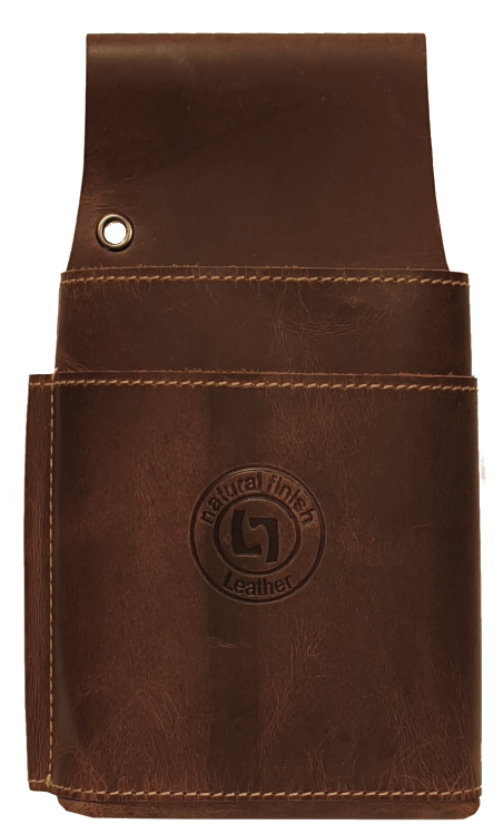 LandLeder 'Holster-New Grassland' Gürtel-Halfter für Kellnerbörse echt Leder brown