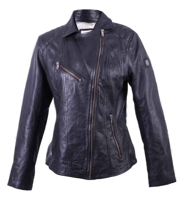 Prato 'Olivia' Damenlederjacke Gr.42 Lamm-Nappa navy