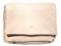 Prato 'LM Asif' Überschlagtasche genarbtes Rindleder beige