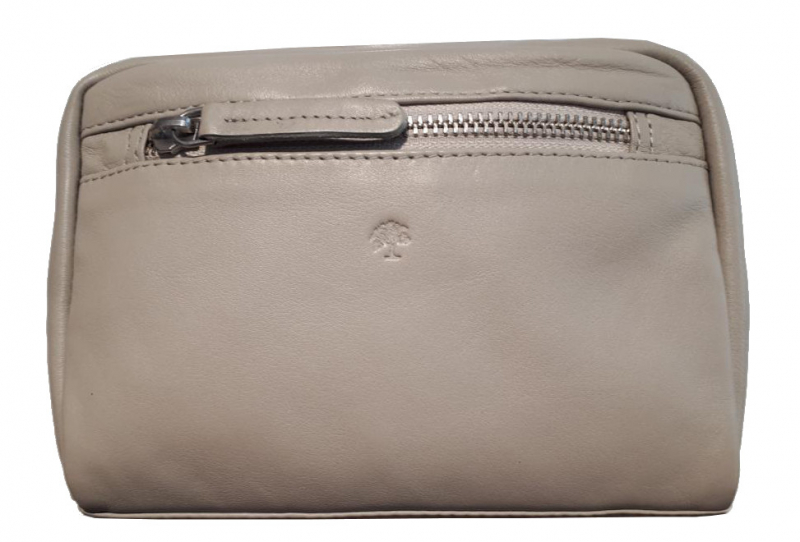 Prato 'LM Asif ' Umhängetasche -Gürteltasche genarbtes Rindleder light grey