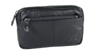 Manage 'City' RV-Gürteltasche Quer echt Leder schwarz