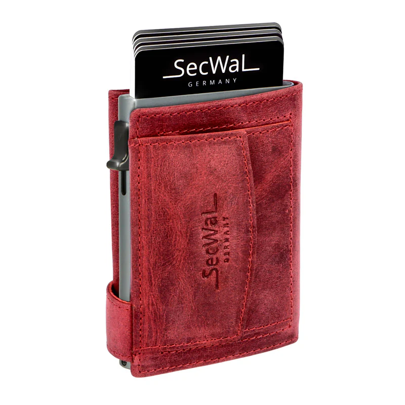 Secwal2 Kartenetui 'Hunter' Geldbeutel RFID Leder rot