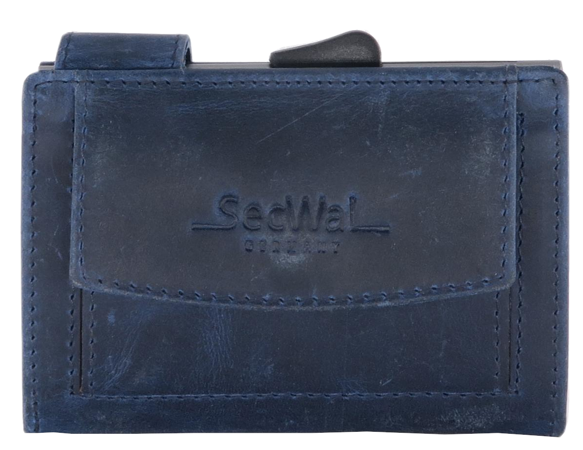 Secwal2 Kartenetui 'Hunter' Geldbeutel RFID Leder blau