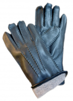 Prato 'LM Susan' Herrenhandschuhe Größe 9 Hirschleder gefüttert schwarz