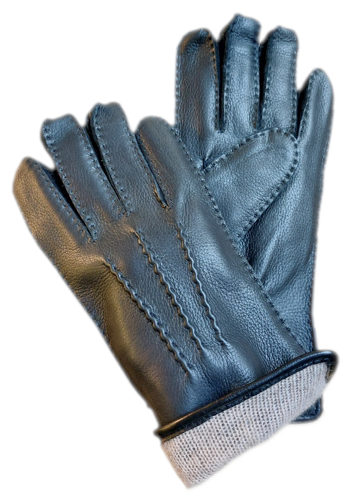 Prato 'LM Susan' Herrenhandschuhe Größe 9 Hirschleder gefüttert schwarz