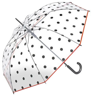 Rainy Days 'Long AC Clear' Stockschirm black/red dots